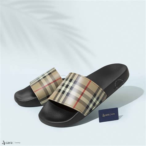 vintage burberry slides|burberry vintage check slides.